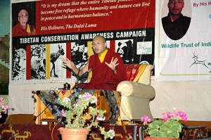 Gyalwang Karmapa lors de la conférence sur la préservation de la vie sauvage
