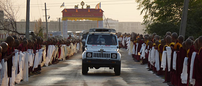 Arrivée de Sa Sainteté le Karmapa à Bodhgaya